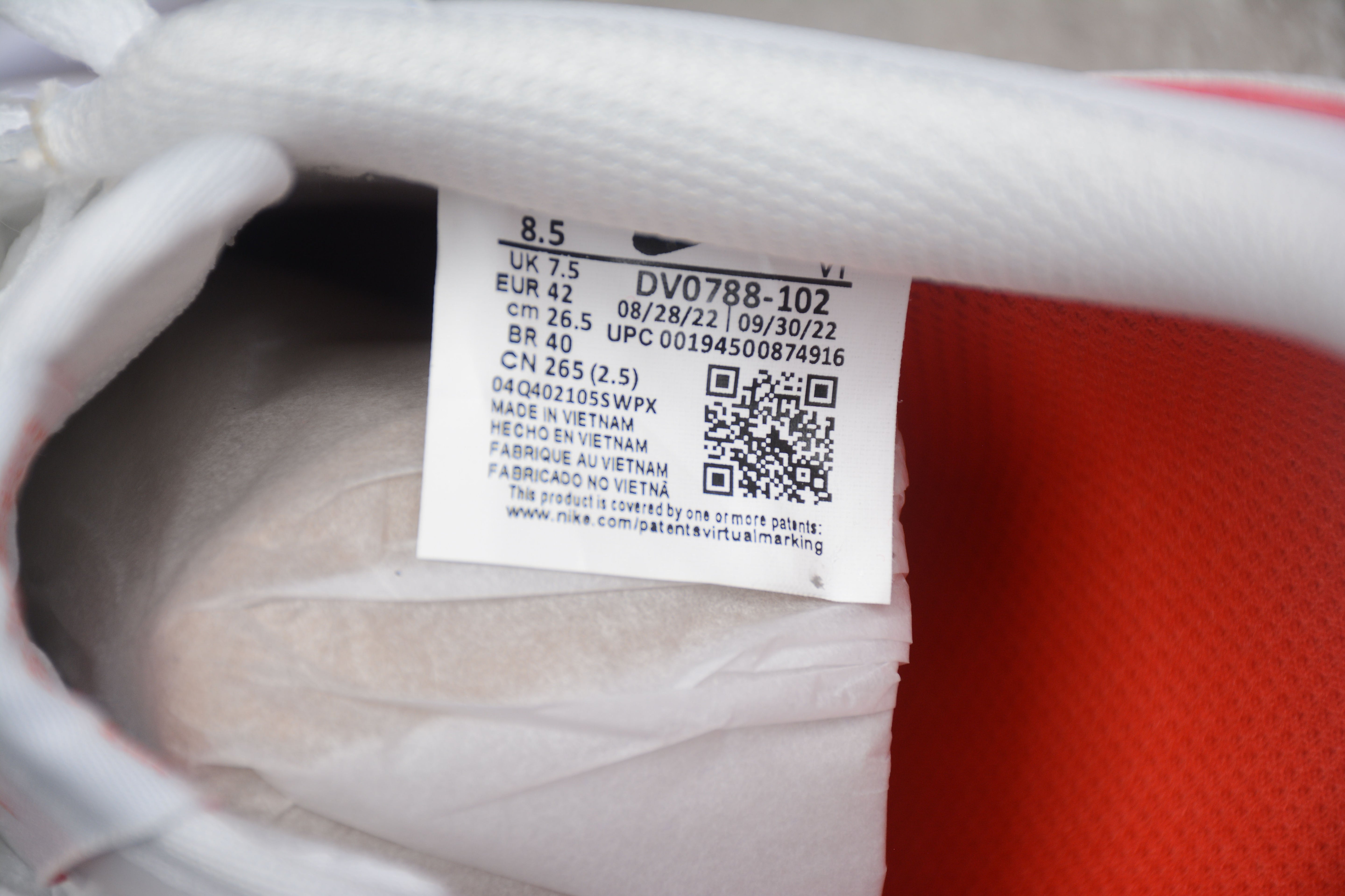 NikeUnisex Air Force 1 AF1 Low - White/Red