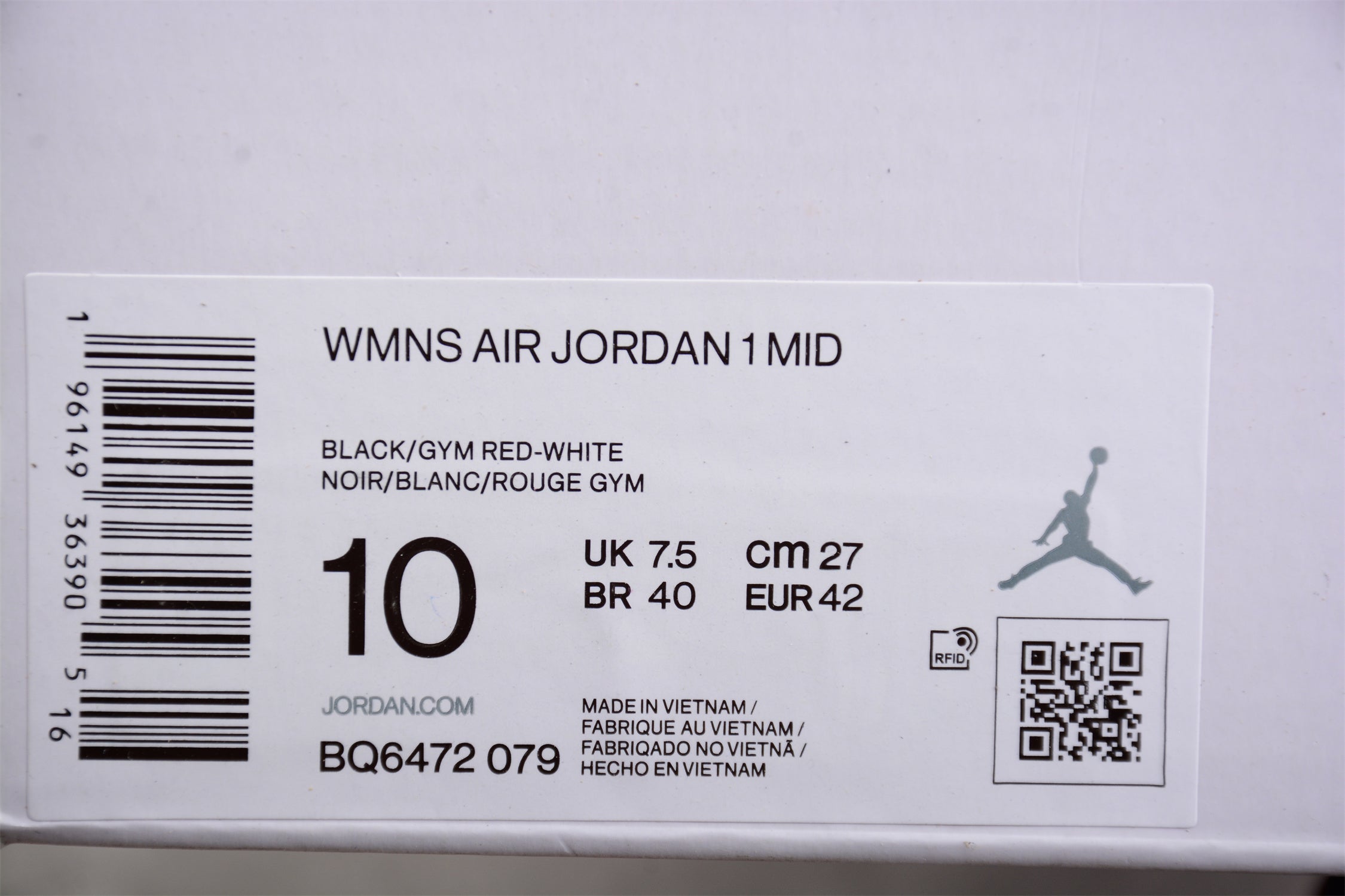 Air Jordan 1 AJ1 Mid Alternate - Bred Toe