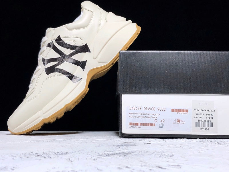 GucciMens Rhyton Vintage Trainer - White
