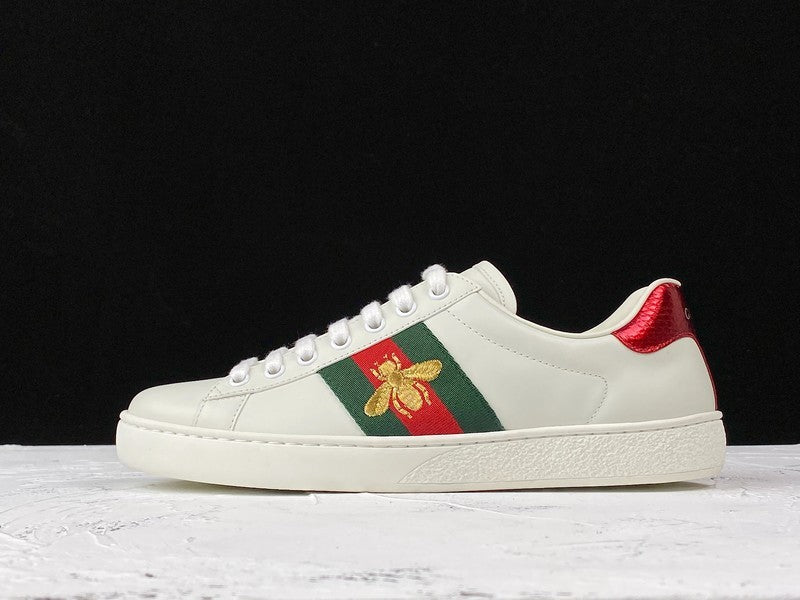 GUCCIMens Embroidered ace Bee - White