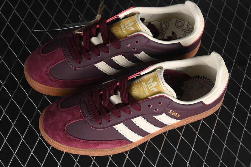 adidasMens Samba - Maroon Gold Metallic