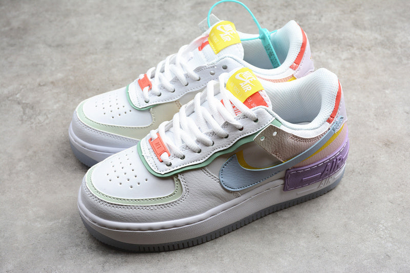 NikeUnisex Air Force 1 AF1 Low Shadow - White/Hydrogen Blue /Purple