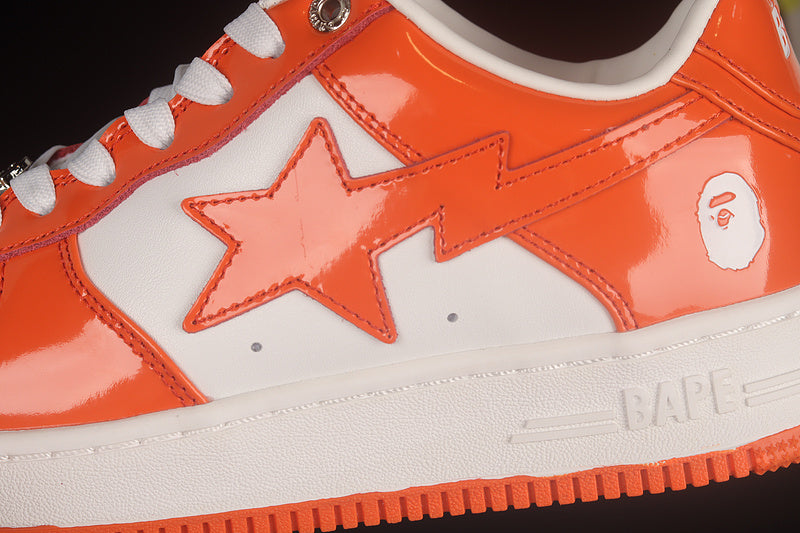A Bathing Ape Bape Sta Patent - Orange/White