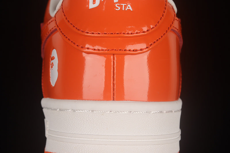 A Bathing Ape Bape Sta Patent - Orange/White