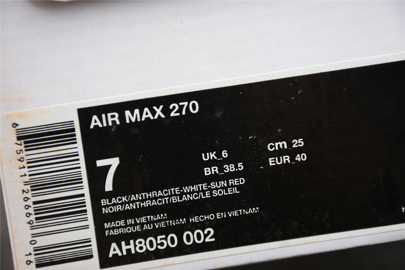 NikeMens Air max 270 AM270 - Black/White