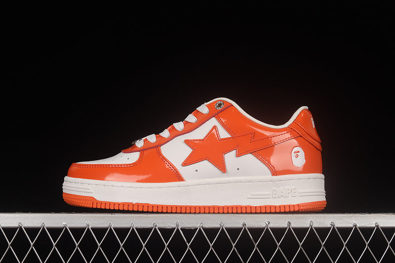 A Bathing Ape Bape Sta Patent - Orange/White