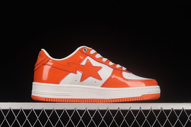 A Bathing Ape Bape Sta Patent - Orange/White