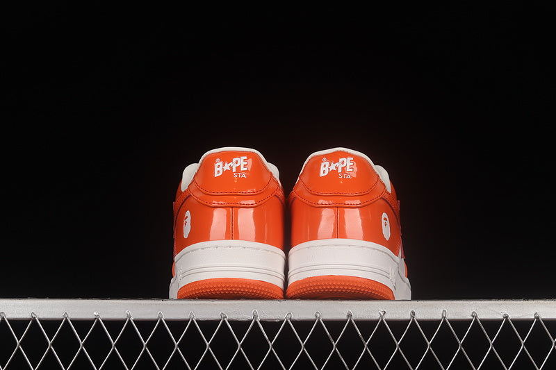 A Bathing Ape Bape Sta Patent - Orange/White
