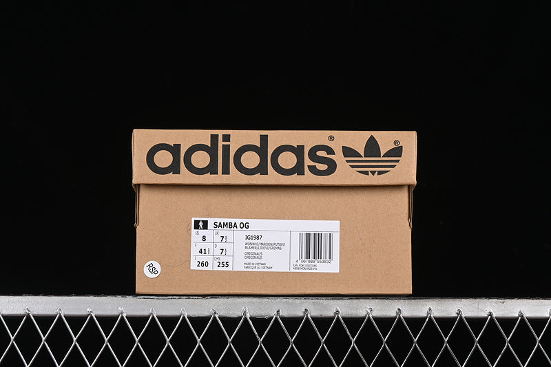 adidasUnisex Samba - Wonder White/Maroon