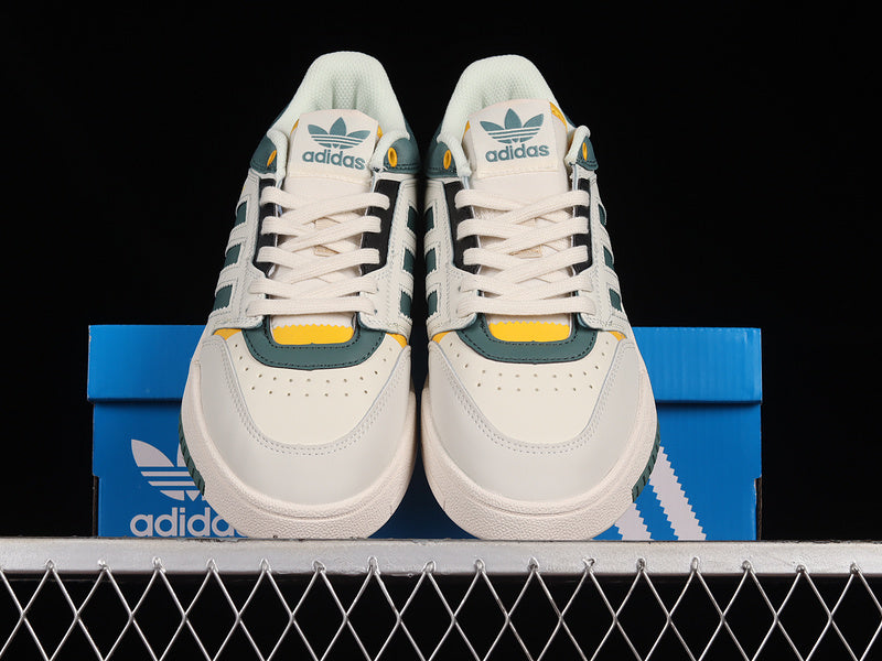 adidasMens Drop Step Low - White Tech Emerald