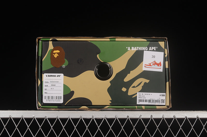 A Bathing Ape Bape Sta Patent - Orange/White
