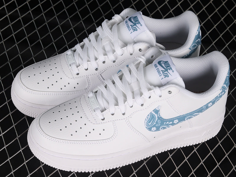 NikeMens Air Force 1 Low AF1 Paisley - Worn Blue