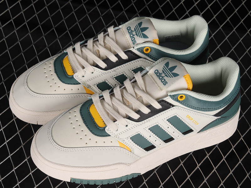 adidasMens Drop Step Low - White Tech Emerald