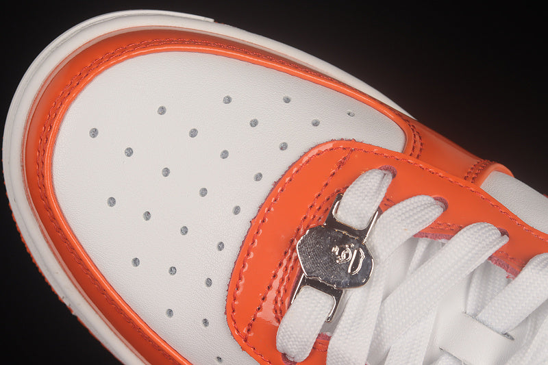 A Bathing Ape Bape Sta Patent - Orange/White