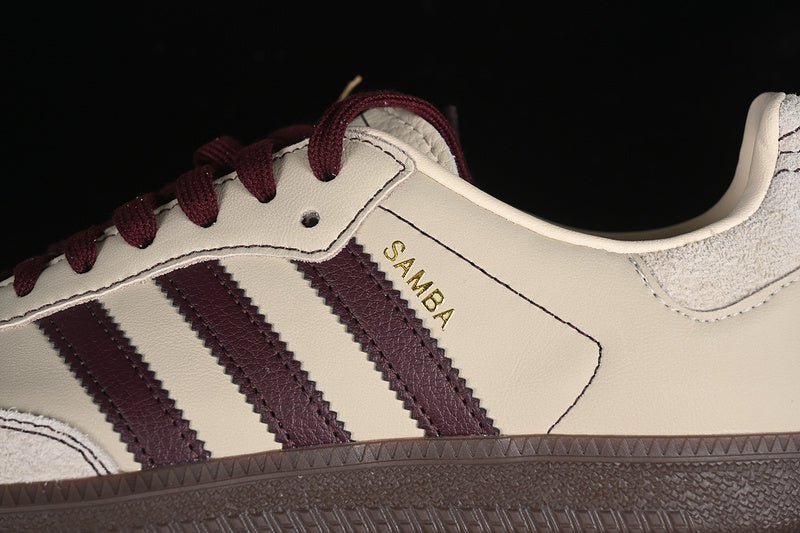 adidasUnisex Samba - Wonder White/Maroon