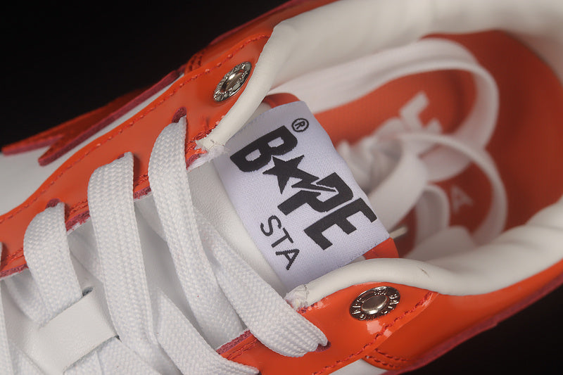 A Bathing Ape Bape Sta Patent - Orange/White