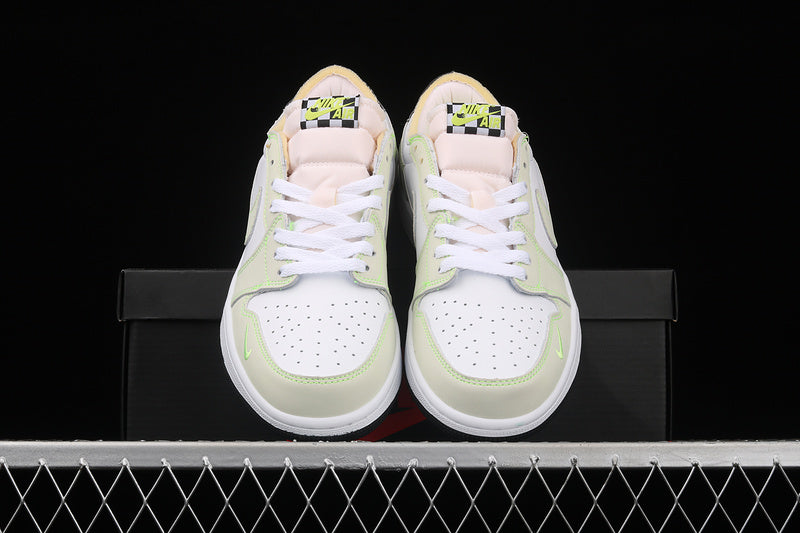 Air Jordan 1 AJ1 Retro Low - White Ghost/Green