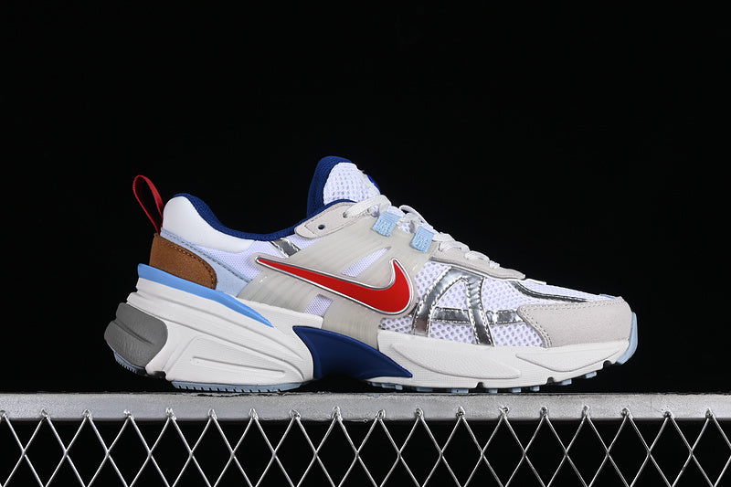 NikeMens V2K Run - Metallic Silver/Gym Red