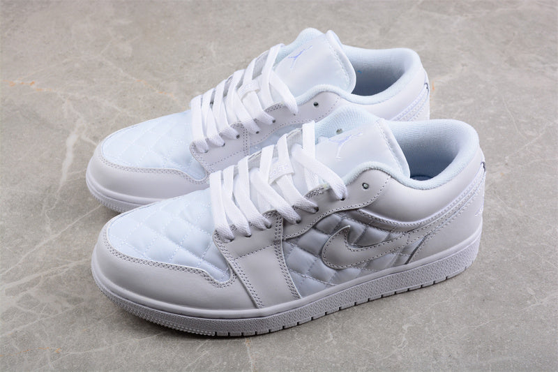 Air Jordan 1 AJ1 Low Quilted - Triple White