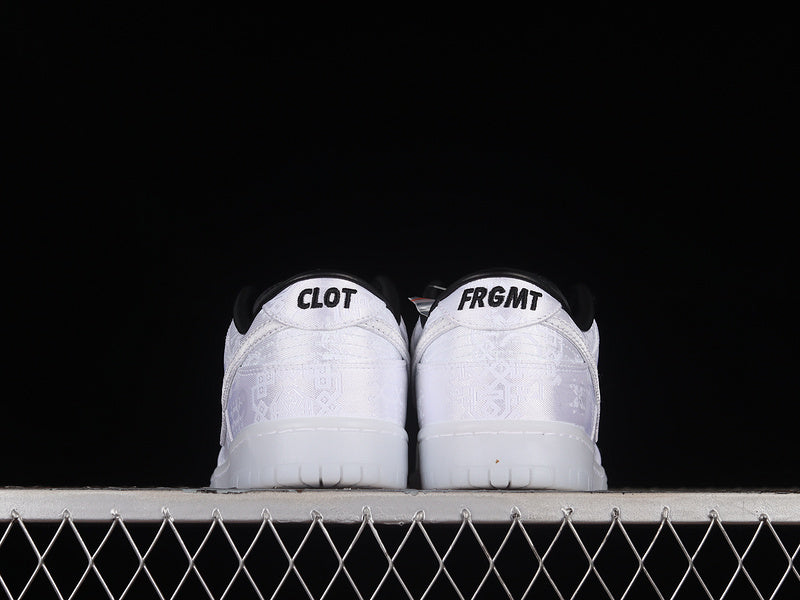 NikeMens Dunk Low Fragment x CLOT - White
