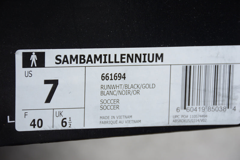 adidasMens Samba Millennium - White/Black Gum