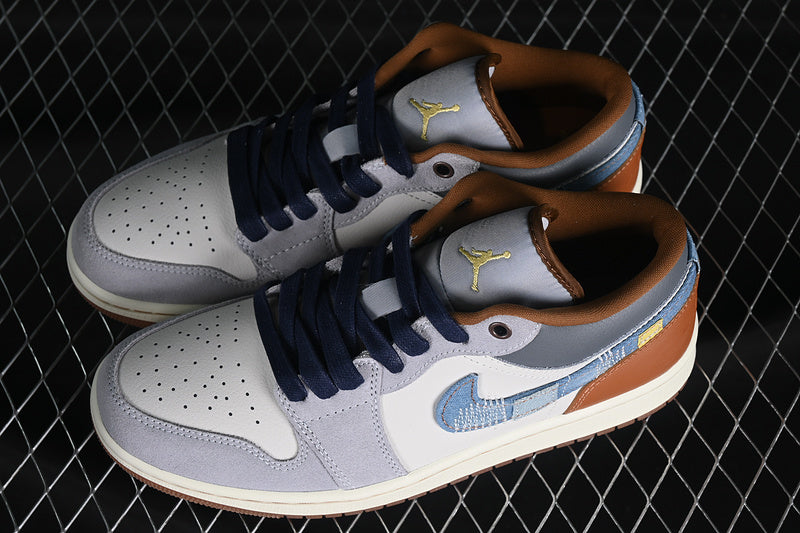 Air Jordan 1  AJ1 Low Repaired - Denim Swoosh