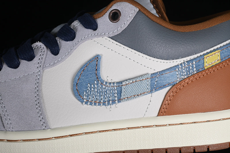 Air Jordan 1  AJ1 Low Repaired - Denim Swoosh