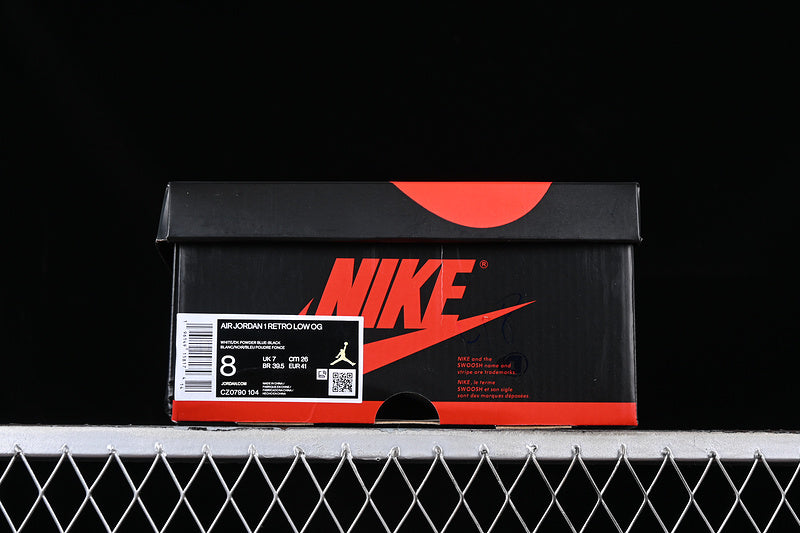 Air Jordan 1 AJ1 Retro Low - Black Dark/Powder Blue