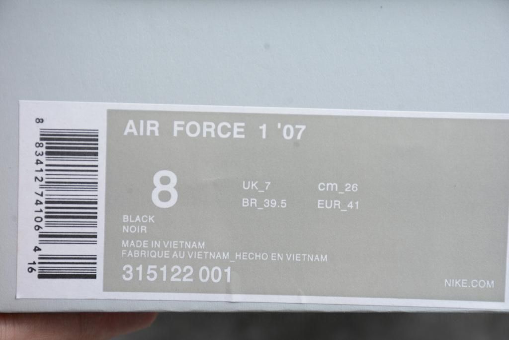 NikeUnisex Air Force 1 AF1 - Triple Black