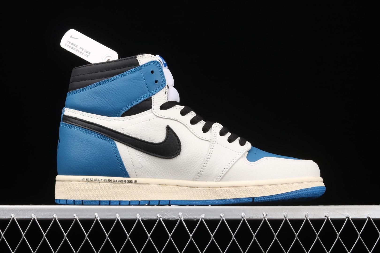 WMNS Fragment Design x Travis Scott x Air Jordan 1 Retro High - Military Blue