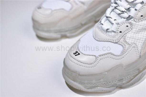 UnisexBalenciaga Triple S Clear Sole - White