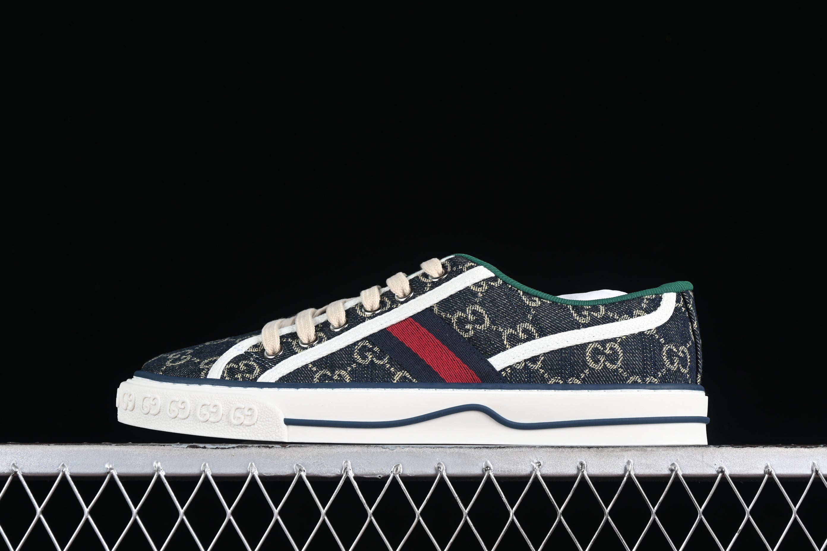 GUCCIUnisex GG Jacquard Denim Tennis - Blue Ivory