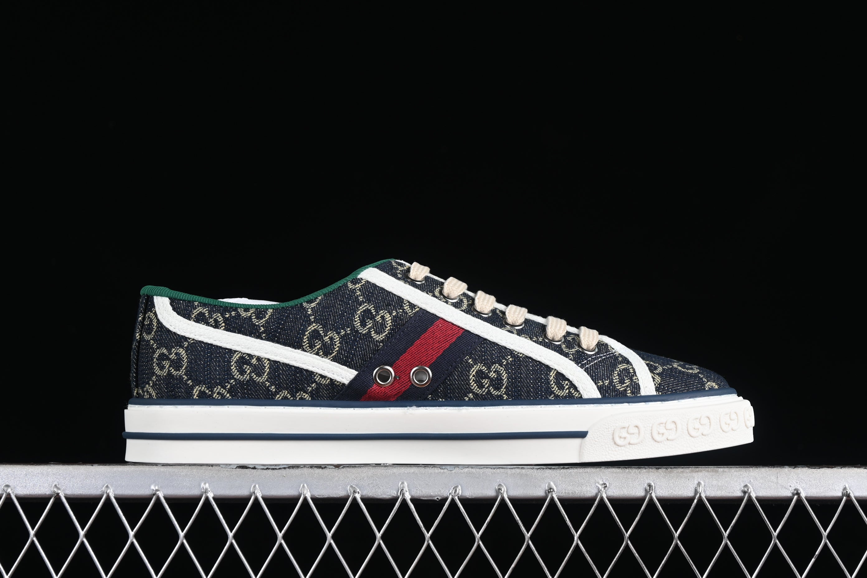 GUCCIUnisex GG Jacquard Denim Tennis - Blue Ivory