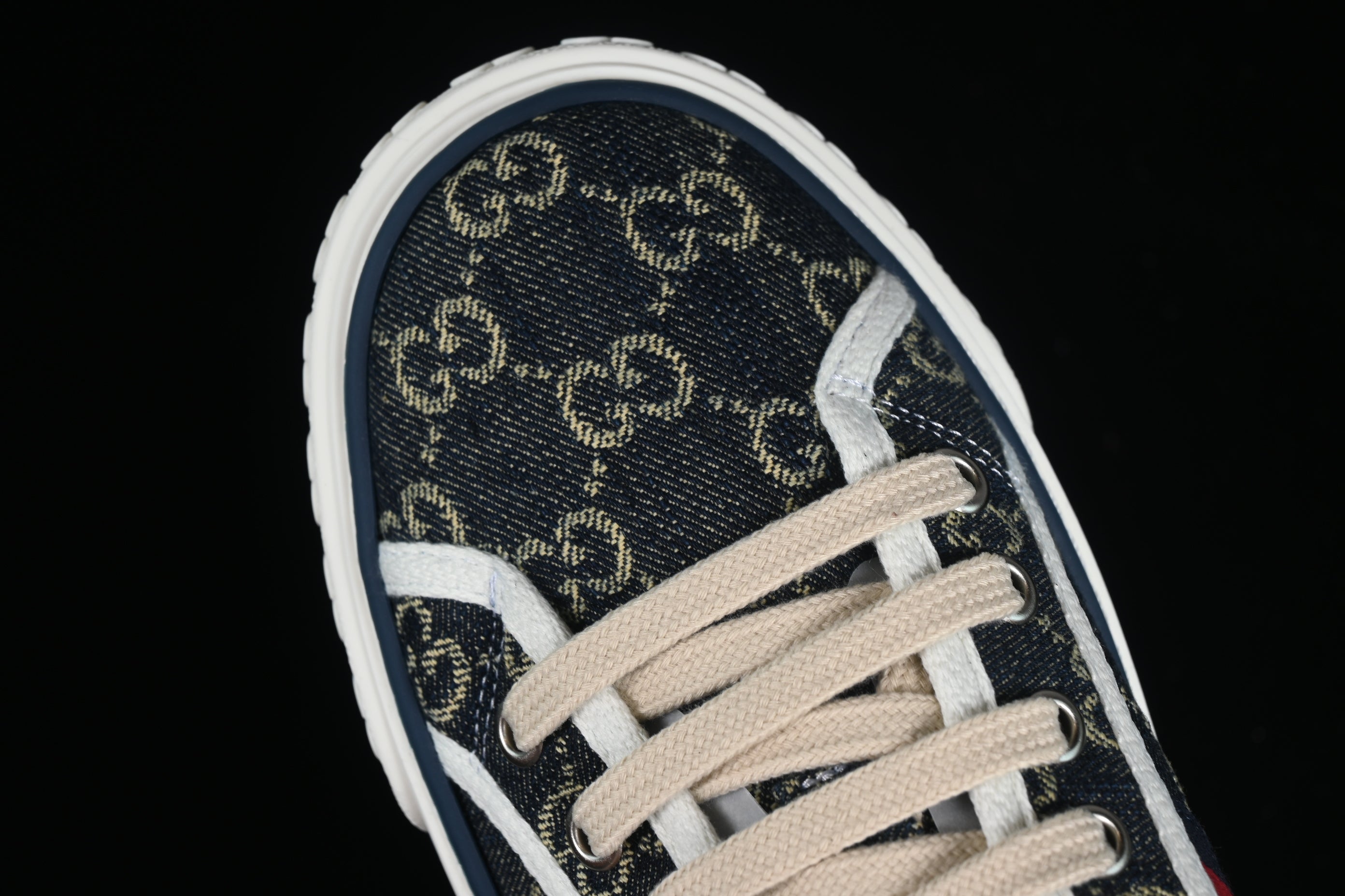 GUCCIUnisex GG Jacquard Denim Tennis - Blue Ivory