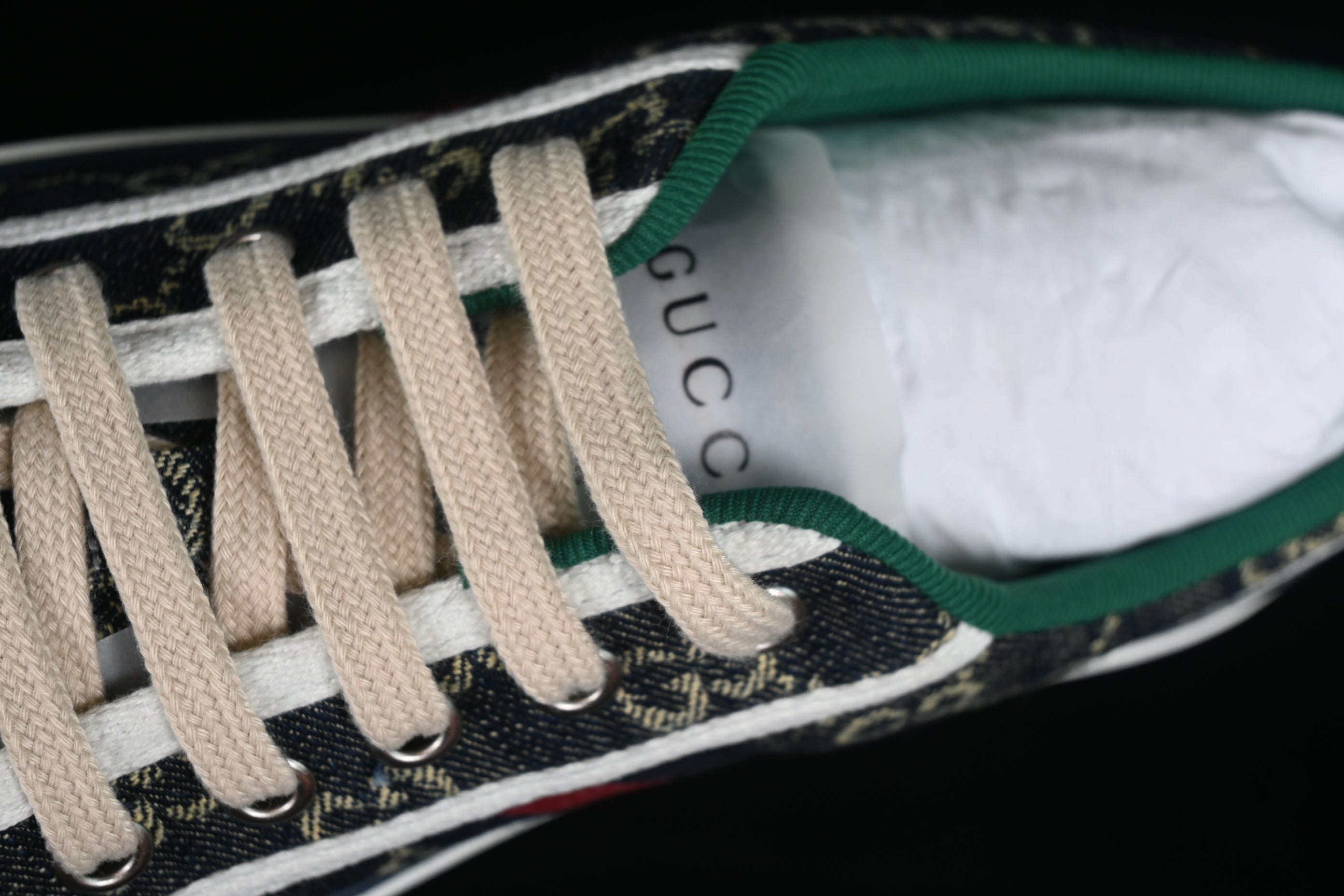 GUCCIUnisex GG Jacquard Denim Tennis - Blue Ivory