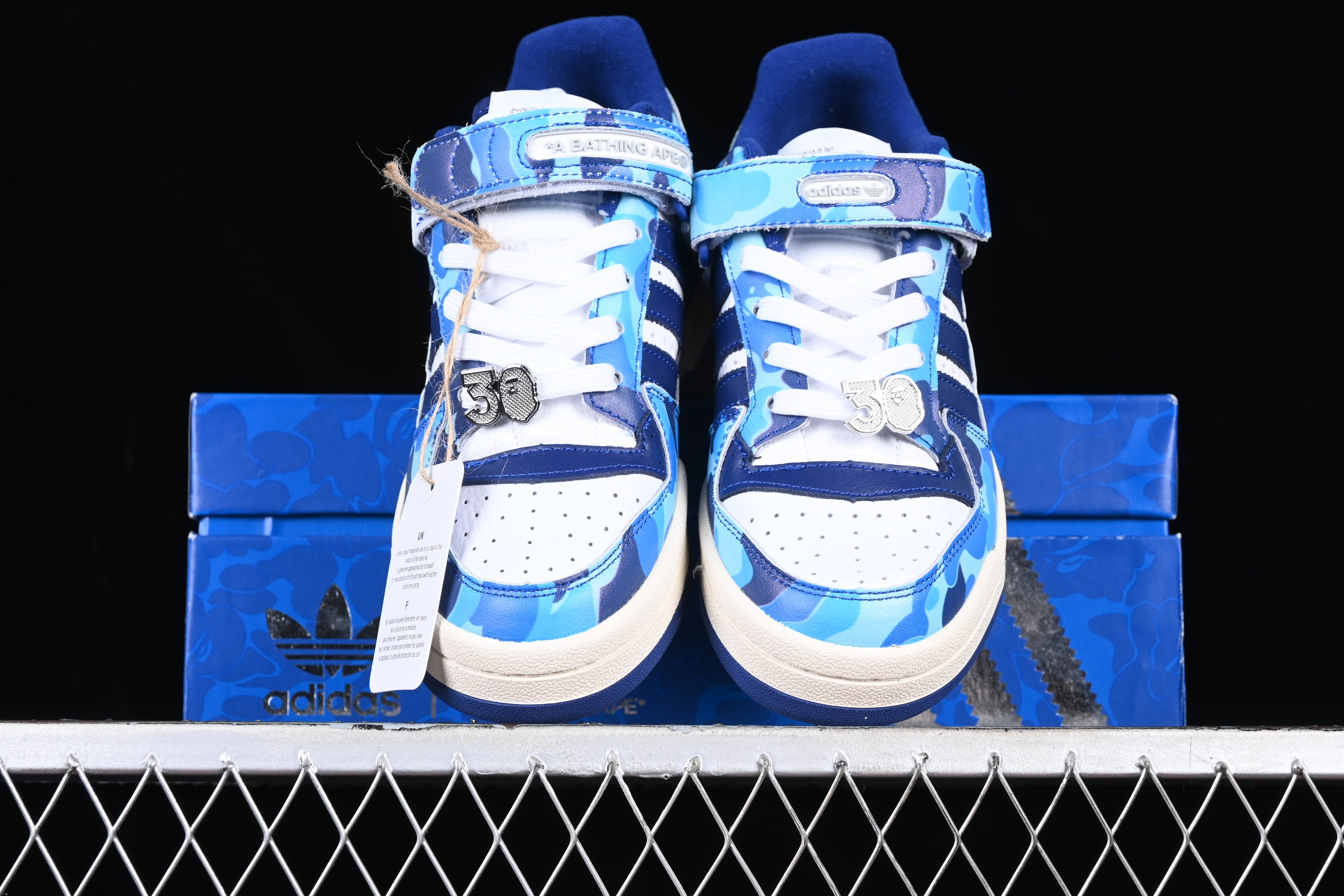 AdidasMens BAPE x Forum Low 84 30th Anniversary - Blue Camo