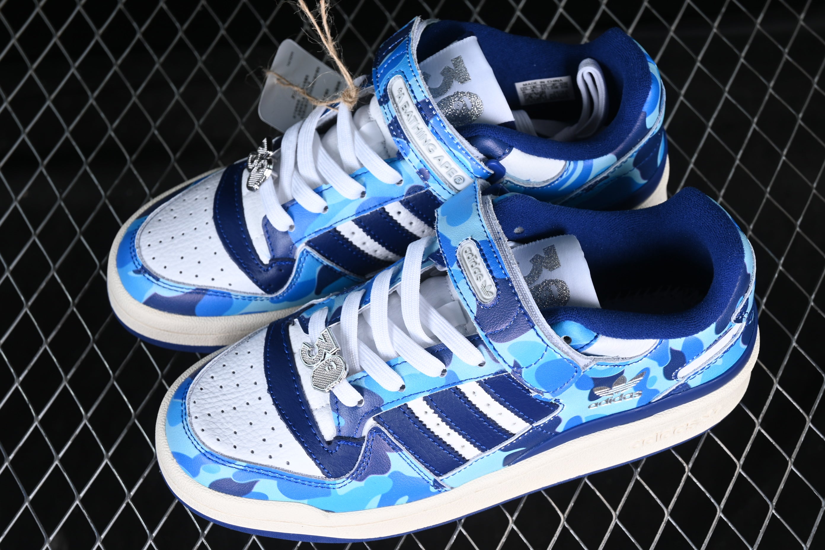 AdidasMens BAPE x Forum Low 84 30th Anniversary - Blue Camo
