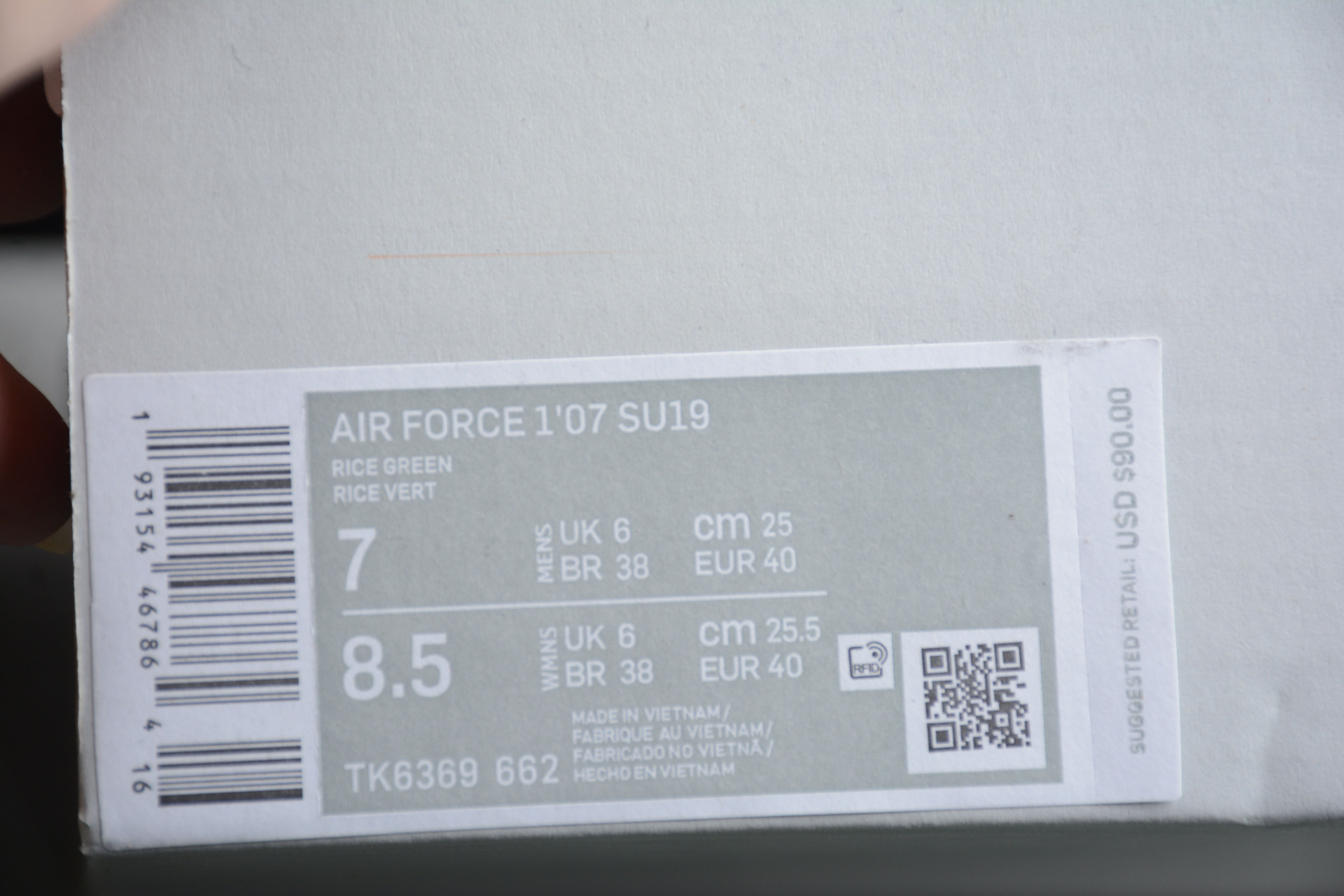 NikeUnisex Air Force 1 AF1 - White Malachite