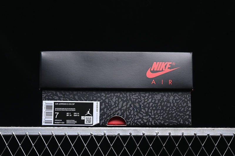 Air Jordan 3 AJ3 Retro - White Blue