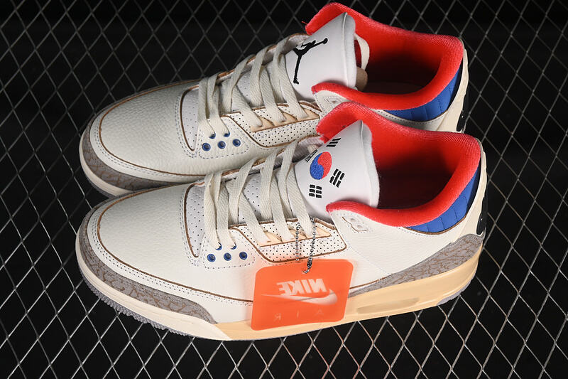 Air Jordan 3 AJ3 Retro - White Blue Brown