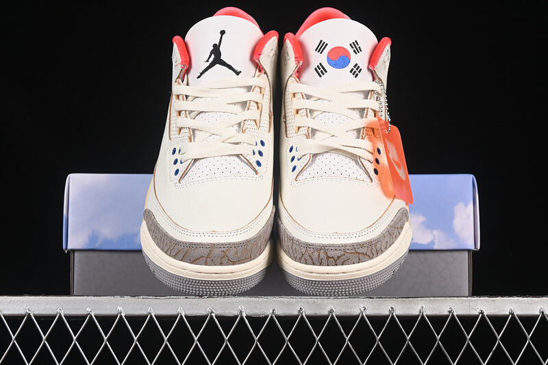 Air Jordan 3 AJ3 Retro - White Blue Brown