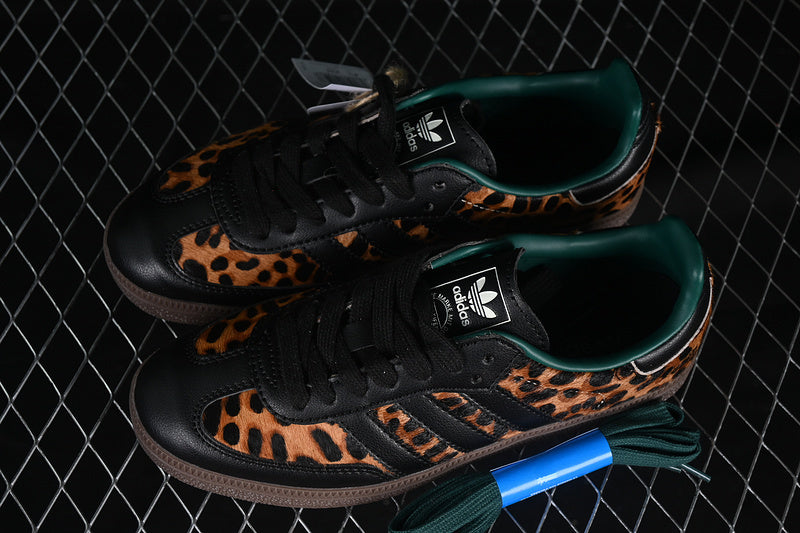 adidasUnisex Samba OG - Black Green Leopard