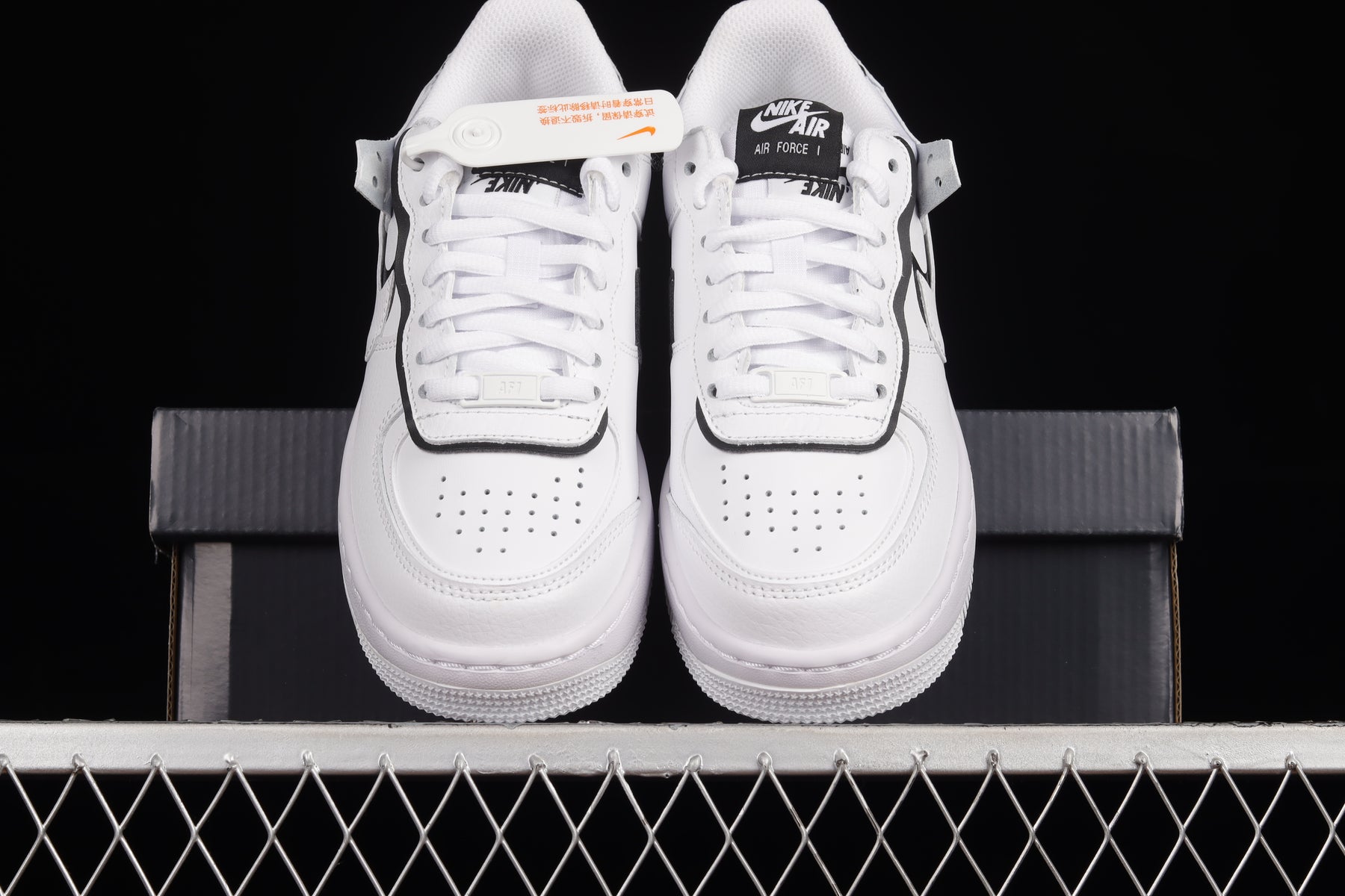NikeMens Air Force 1 AF1 Shadow - Black/White