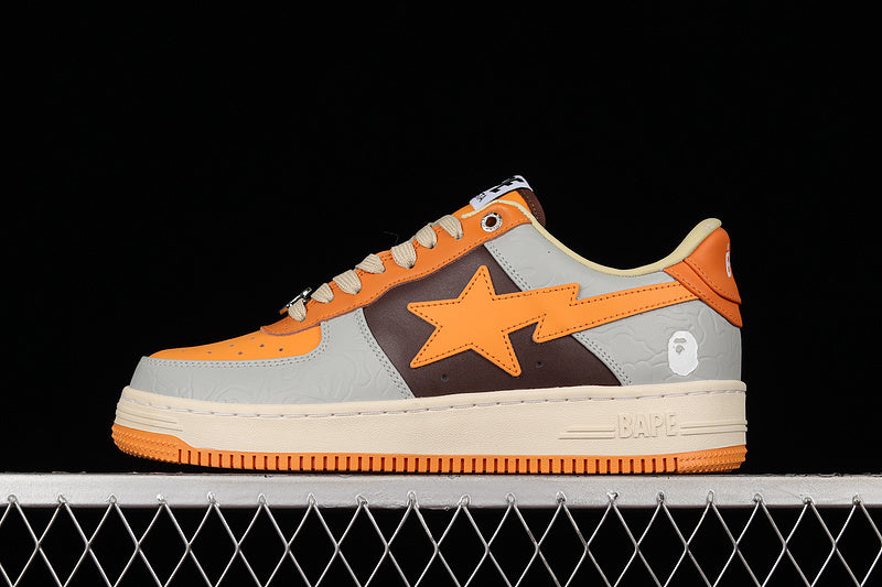 A Bathing Ape Bape Sta Low - Grey/Orange