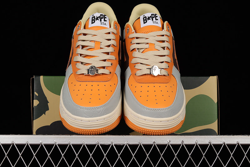 A Bathing Ape Bape Sta Low - Grey/Orange