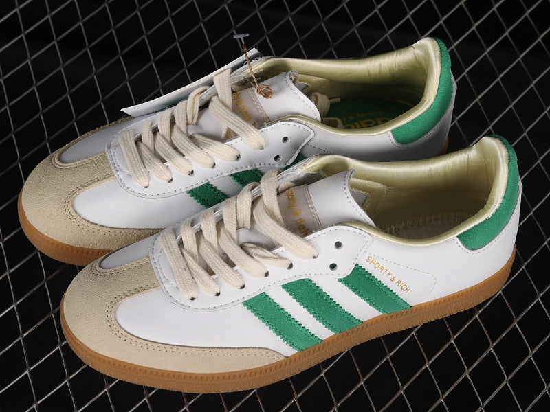 adidasMens x Sporty & Rich Samba - Cloud White/Green