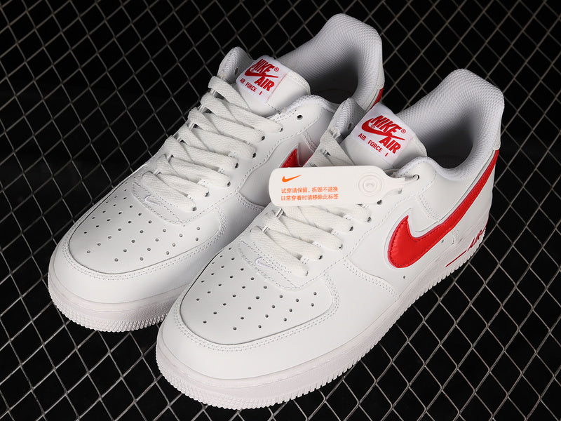 NikeUnisex Air Force 1 AF1 Low '07 - White/Gym Red