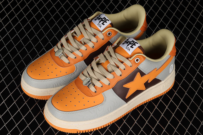 A Bathing Ape Bape Sta Low - Grey/Orange