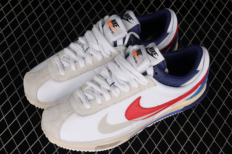 Zoom Cortez x sacai - White/University Red