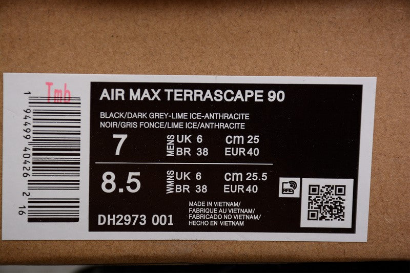 NikeMens Air Max 90 AM90 Terrascape - Black Lime Ice